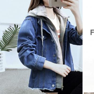 ÁO KHOÁC JEAN PHỐI NỈ LAI RÁCH - NK351